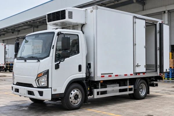 Insulated cargo body and refrigeration evaporator inside an electric reefer truck Insulated cargo body and refrigeration evaporator inside an electric reefer truck