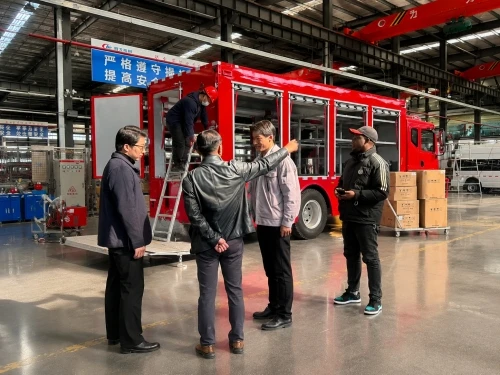 Factory Visit Record: The African Customer Reviews The Open Equipment Compartments Of The Dongfen...